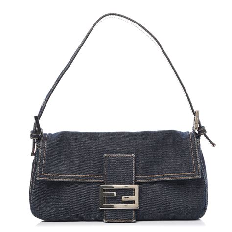 fendi blue bag|fendi denim baguette sale.